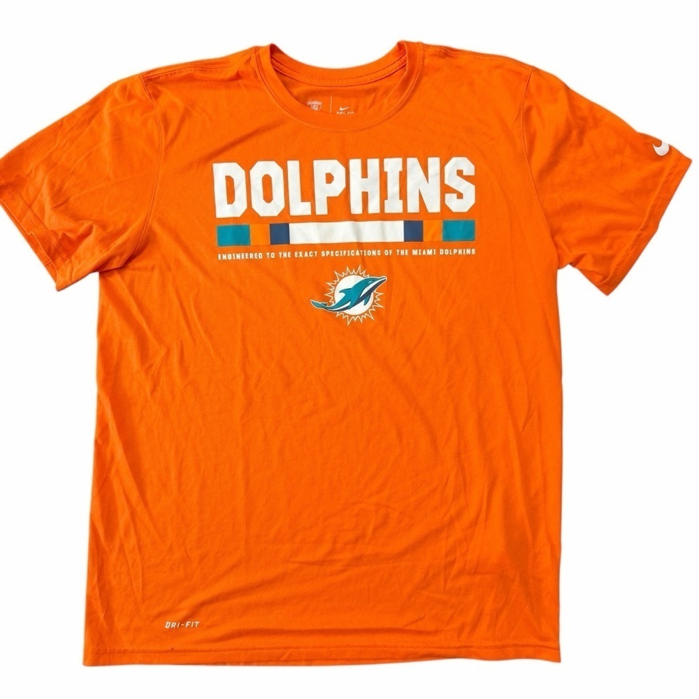 3/$30 ☀️ Nike NFL Orange Miami Dolphins Dri-Fit Training Shirt